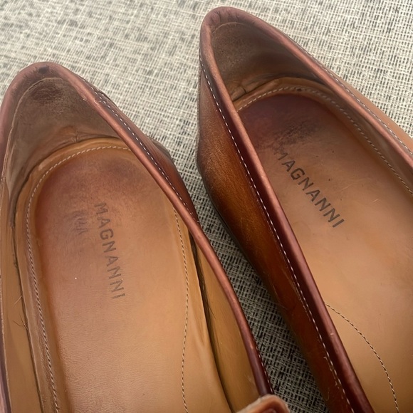 Magnanni Men's Silvano Apron Toe Bit Loafers Tan Leather Loafers Size 12 - Picture 10 of 17